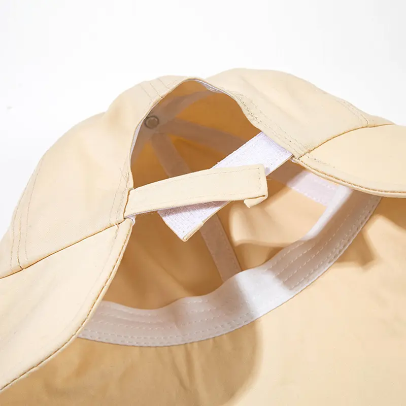 New Solid Color Soft Cotton Women Bucket Hat Spring Summer Adjustable Outdoor Beach Sun Hats Foldable Panama Caps Ponytail Cap