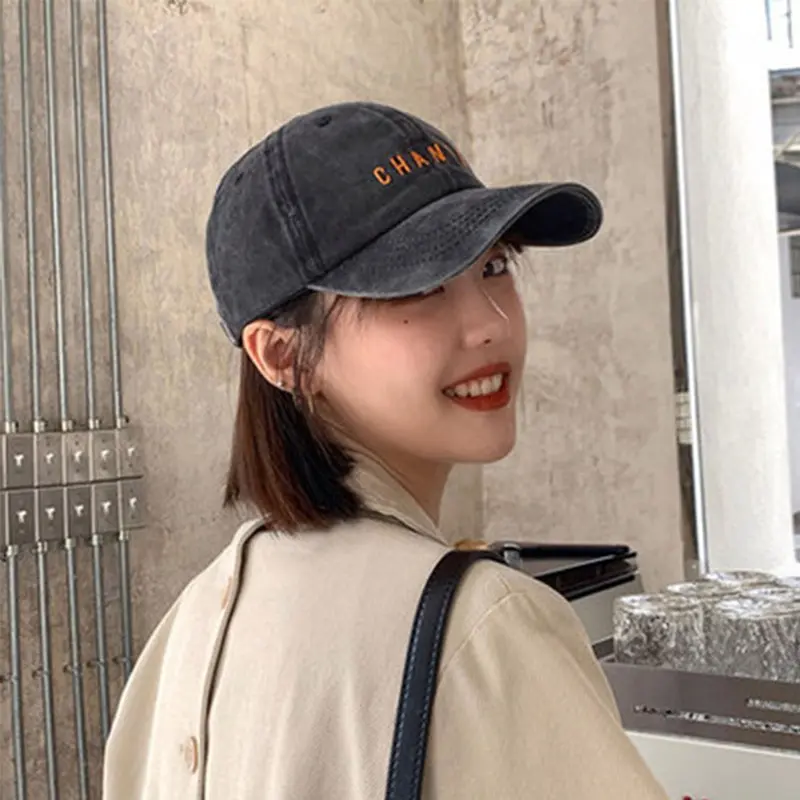 Fashion Letter Baseball Caps for Men Women Retro Washed Cotton Hip Hop Snapback Hats Unisex Outdoor Sports Sun Hats