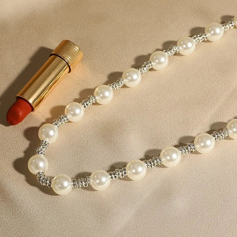 Shiny Rhinestone Pearl Waist Chain for Women Elegant Adjustable Long Body Chain Belts Dress Coat Decor Straps Fashion Accessory