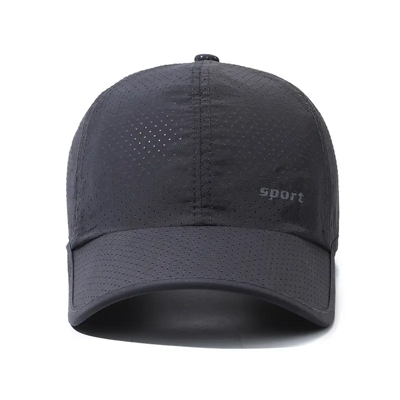 Summer Mesh Baseball Caps for Men Solid Color Quick Drying Breathable Peaked Hats Adjustable Outdoor Sports Golf Sunscreen Hats