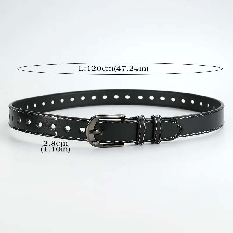 Fashion Pin Buckle Belts for Women Korean Solid Color PU Leather Adjustable Waistbands Student Jeans Coat Decorative Straps