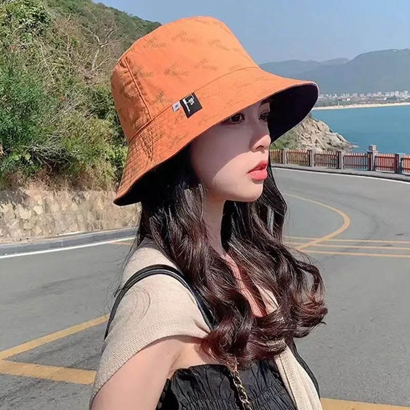 New Summer Sun Hats For Women Double Sided Outdoor Sunscreen Bucket Hats Female Korean Casual Panama Fisherman Caps