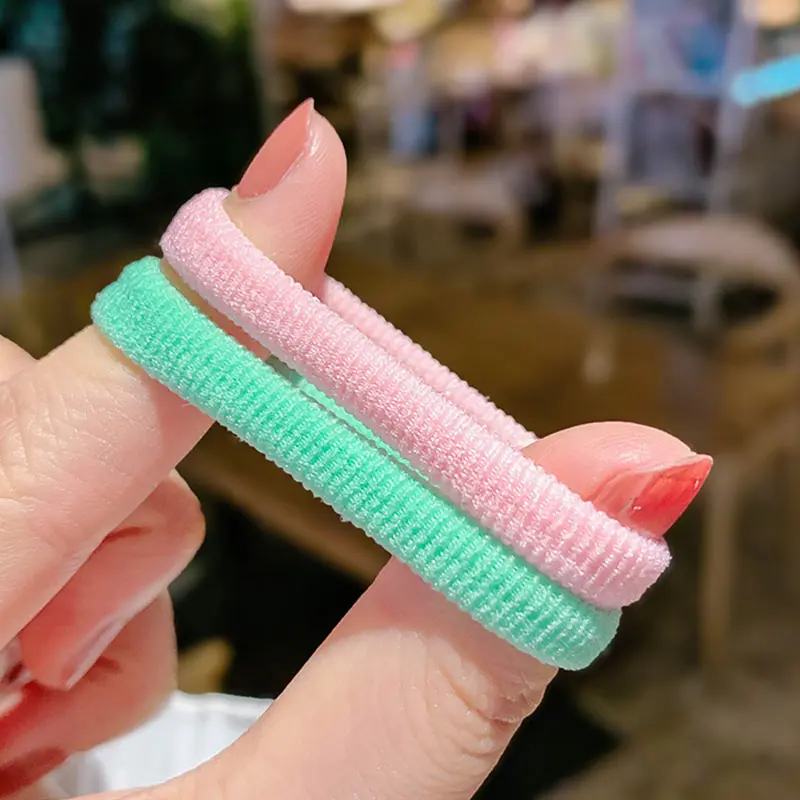 100/20Pcs/bag Cute Candy Color Elastic Hair Bands Soft Elastic Children Rubber Bands Girls Hair Ropes Hair Accessories