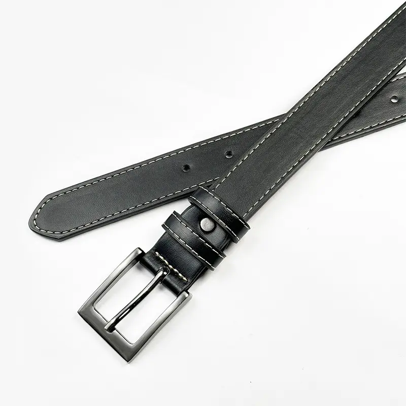 Black Classic PU Leather Belts for Women Men Fashion Alloy Pin Buckle Adjustable Waistband Jeans Pants Decorative Straps Girdle