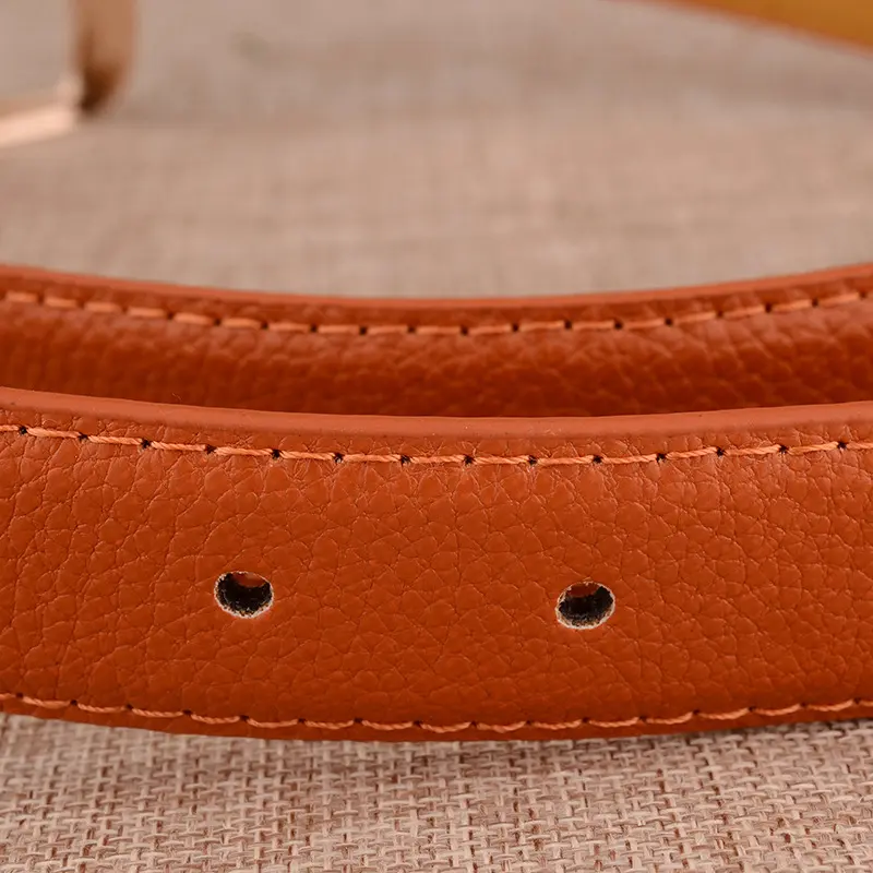 Fashion PU Leather Belts for Women Gold Metal Buckle Waistband Adjustable Lady Jeans Decorative Straps Girdle
