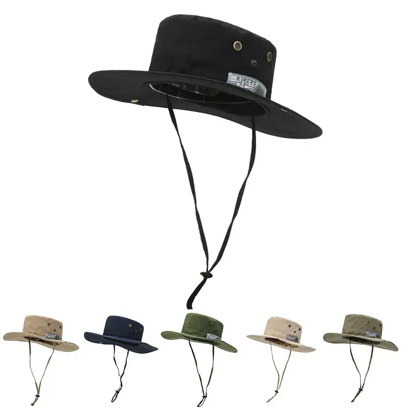 Unisex Mountaineering Sun Hats Summer Solid Color Women Men Sunshade Fisherman Caps Wide Brim Outdoor Sports Anti-UV Basin Caps