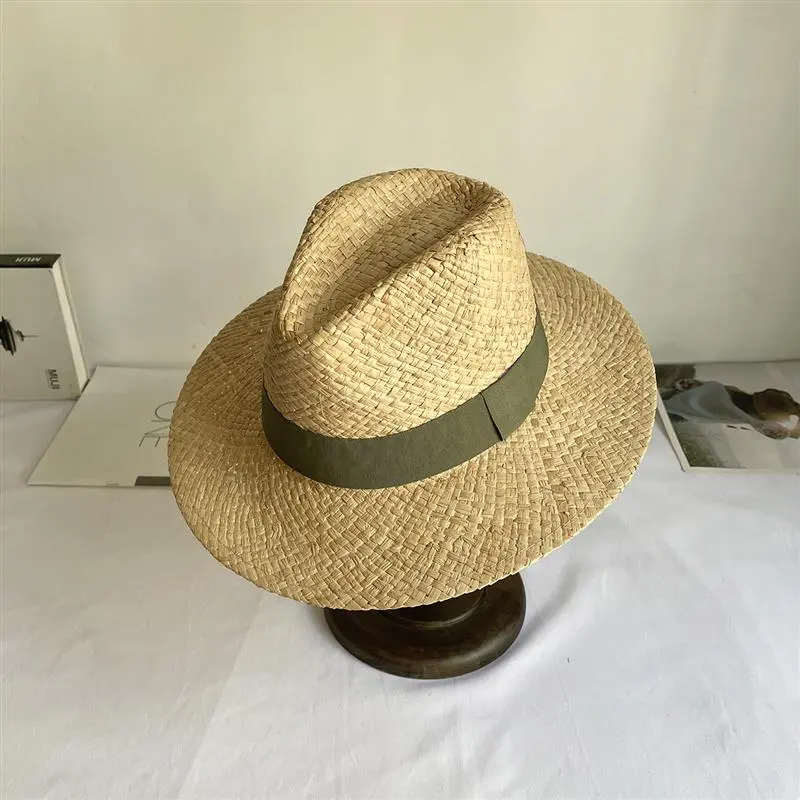 Summer Natural Raffia Sun Hat For Women Men Wide Brim Fashion Jazz Outdoor Vacation Beach Hat Panama