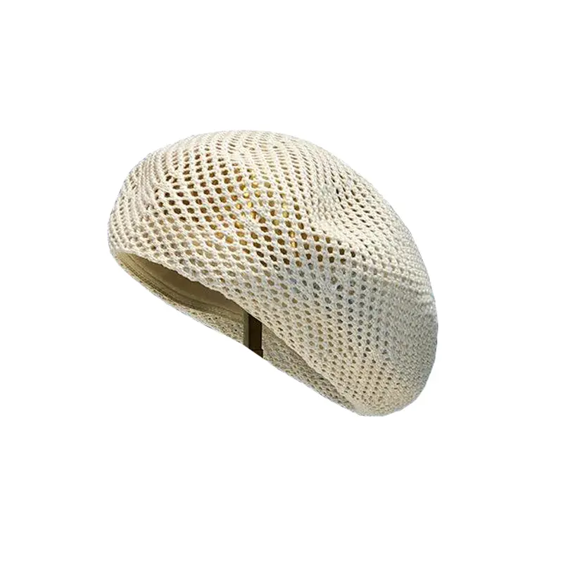 Ladies Spring Summer Light Breathable Artist Hat Hollow Versatile Fashion Girls Knit Beret Caps