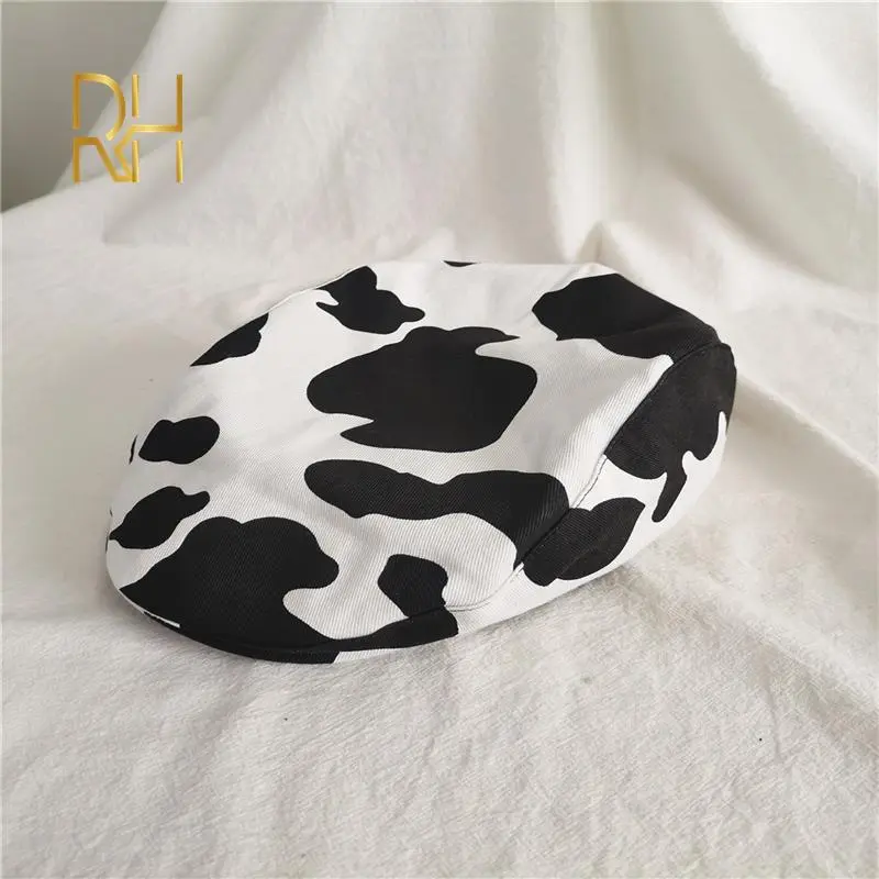 Autumn New Beret Hat Women Cow Print  Japanese Painter Hat High Quality Newsboy Caps Femme Lady Girl Bonnet RH