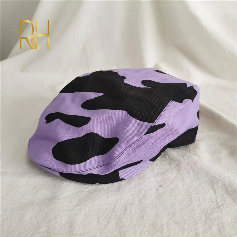 Autumn New Beret Hat Women Cow Print  Japanese Painter Hat High Quality Newsboy Caps Femme Lady Girl Bonnet RH