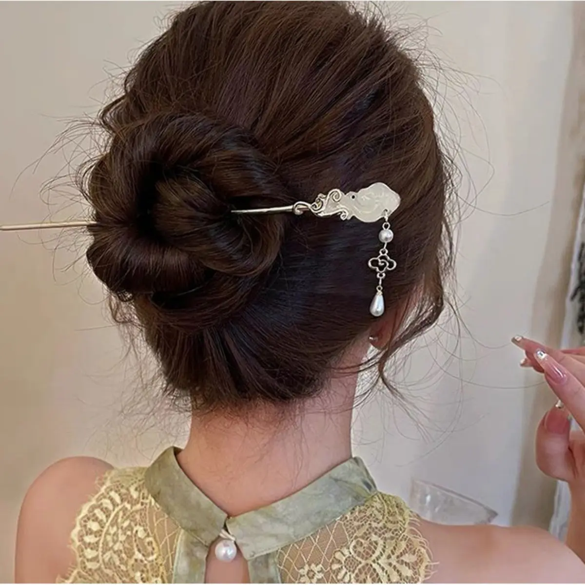 Chinese Style Vintage Hairpin Elegant Tassel Flower Hair Stick For Girl's Long Dress Cheongsam Hanfu Retro Hair Accessories