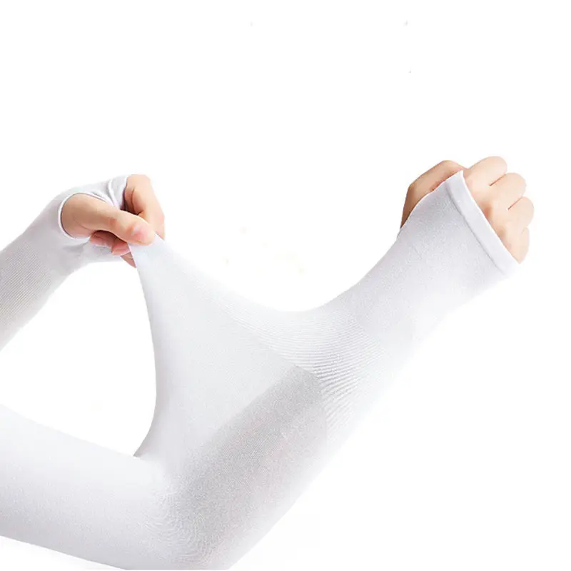 1 Pair ice Sleeve sun protection sleeves Driving Gloves Long Fingerless Arm Sleeve Solid Color Summer Arm Protection Outdoor