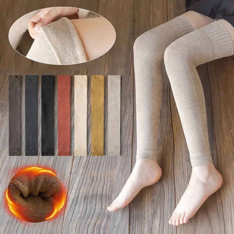 New in Women Solid Leg Warmers Warm Knee High Socks Knitted Foot Cover Crochet Winter Leg Warmer Socks Warm Boot Cuff Long Socks