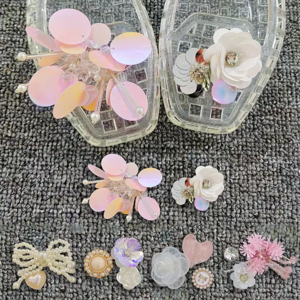 Designer Shoe Charms PVC Transparent String Bead Sandals Seaweed Bead Chain Shoe Buckle Hole Accessories Detachable Shoe Flower