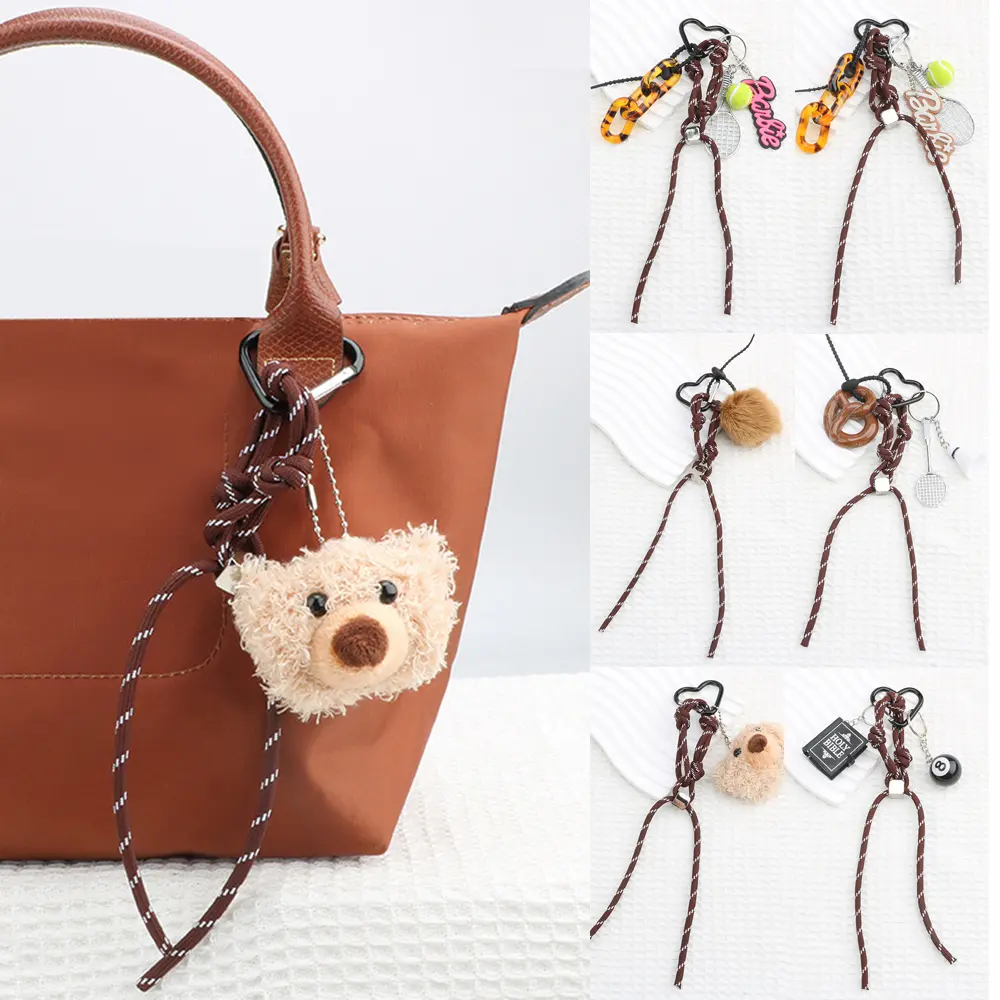 Original Designed Key Chain With Badminton Decor Sporty Style Bag Pendant Cool Trendy Pendant Woven Ropes Bag Hanging Decor
