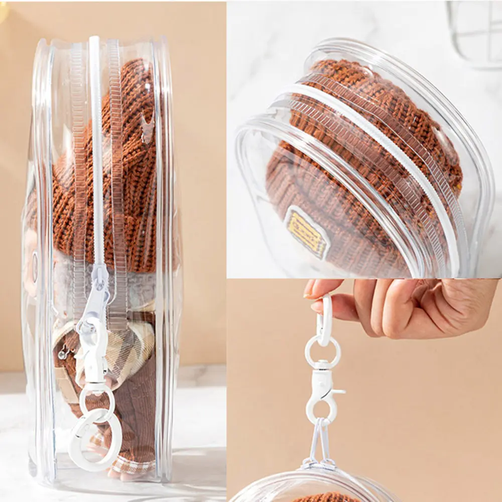 19.5CM PVC Transparent Bags Jewelry Storage Box Bag Mystery Box Keychain Bag Storage Box Thickened Wallet Doll Display Bag Pouch