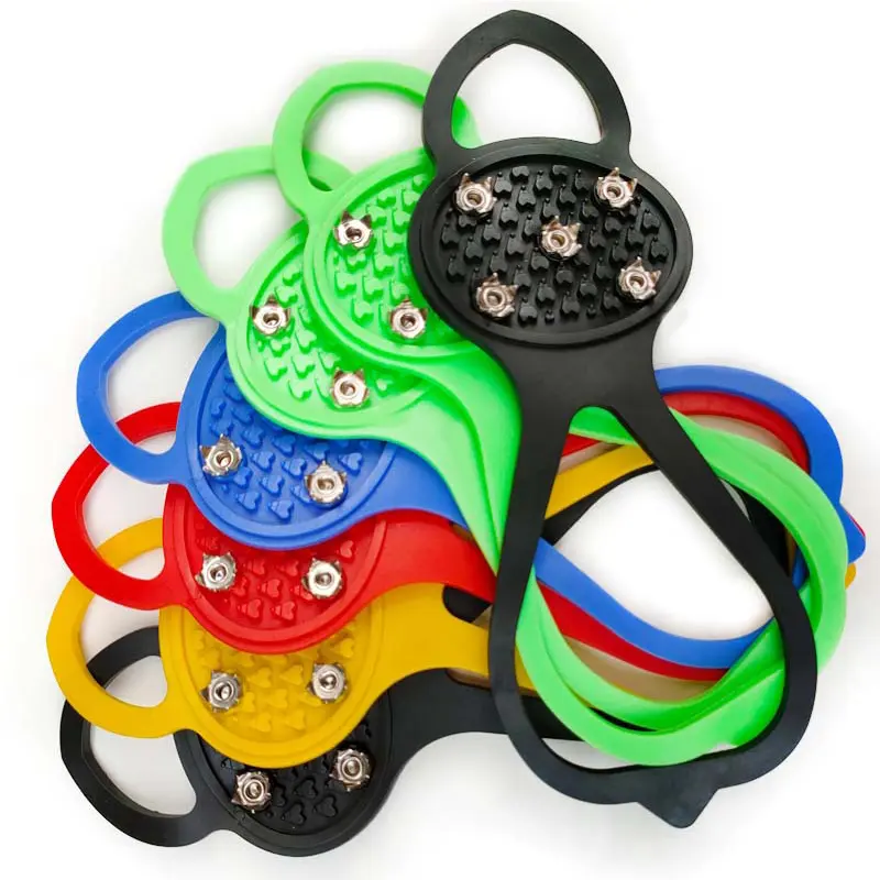 Non-slip Snow Cleats Shoes Boots Cover Step Ice Spikes Grips Crampons Hiking Winter Walking Climbing Fishing Anti-slip 5 Studs
