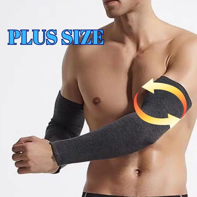 1 Pair Winter Thermal Solid Color Arm Warmers Men's Plus Size Arm Protection Gloves Arm Warmer Arm Sleeves Outdoor Long Gloves
