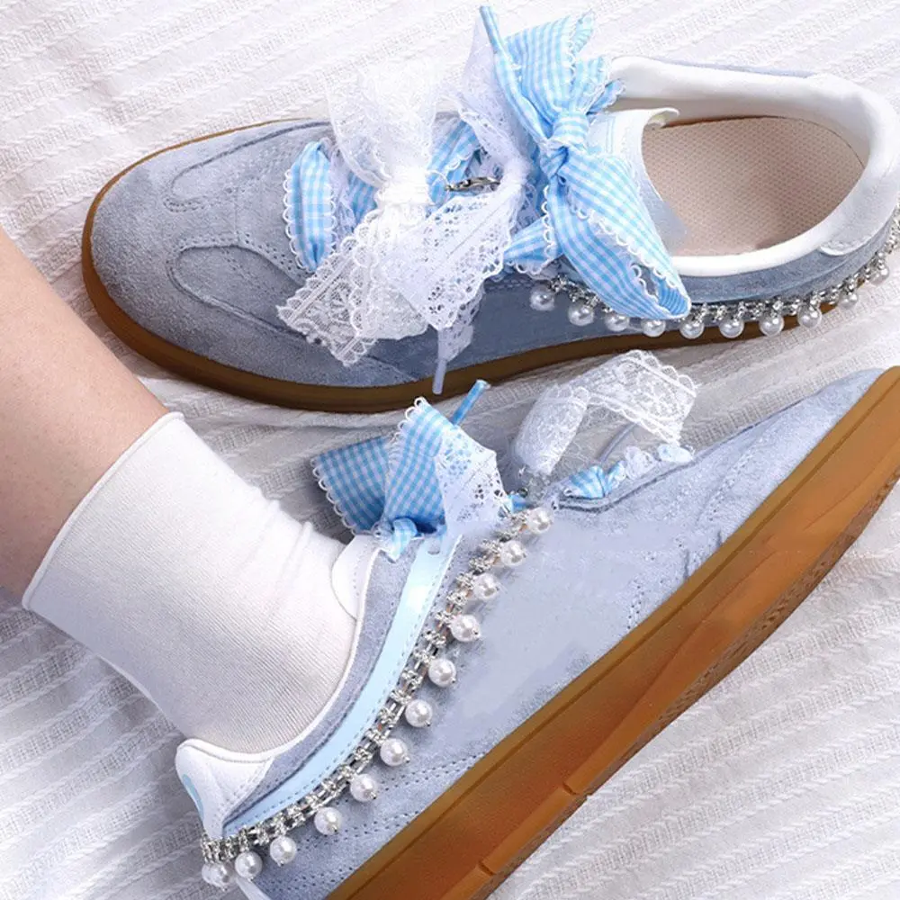 New Trendy Lattice Lace Shoelaces DE Training Shoes Laces Sneakers Shoes Laces DIY Combine Casual Shoelaces Shoes Decoration