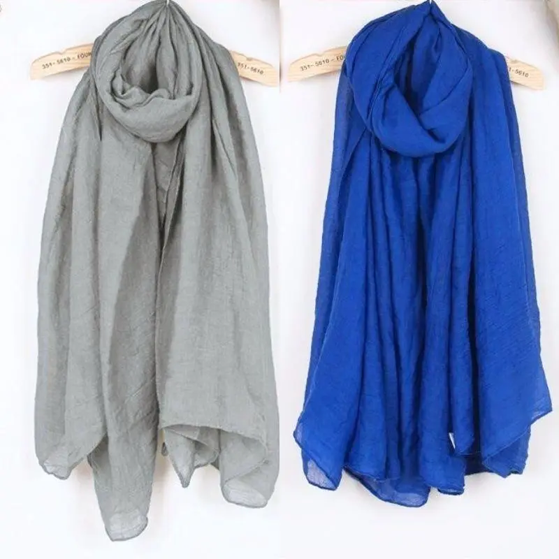HOT Cotton Linen Scarf Women Designer Luxury Spring Winter Warm Scarfs Pashmina Hijabs Scarves Shawls Wraps Foulard Headband