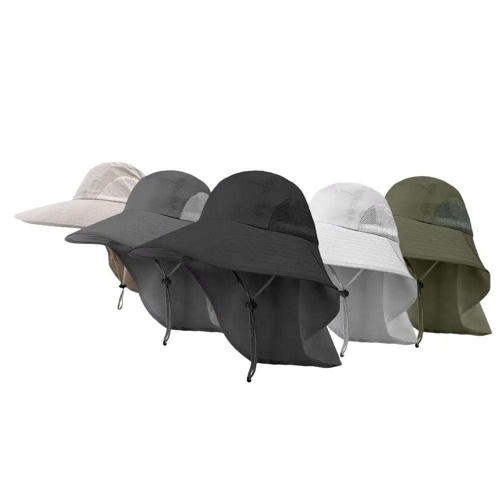 Wide Brim Sun Hat with Neck Flap for men women Adjustable Outdoor 50+UPF Protection Safari Cap Hiking Fishing Hat