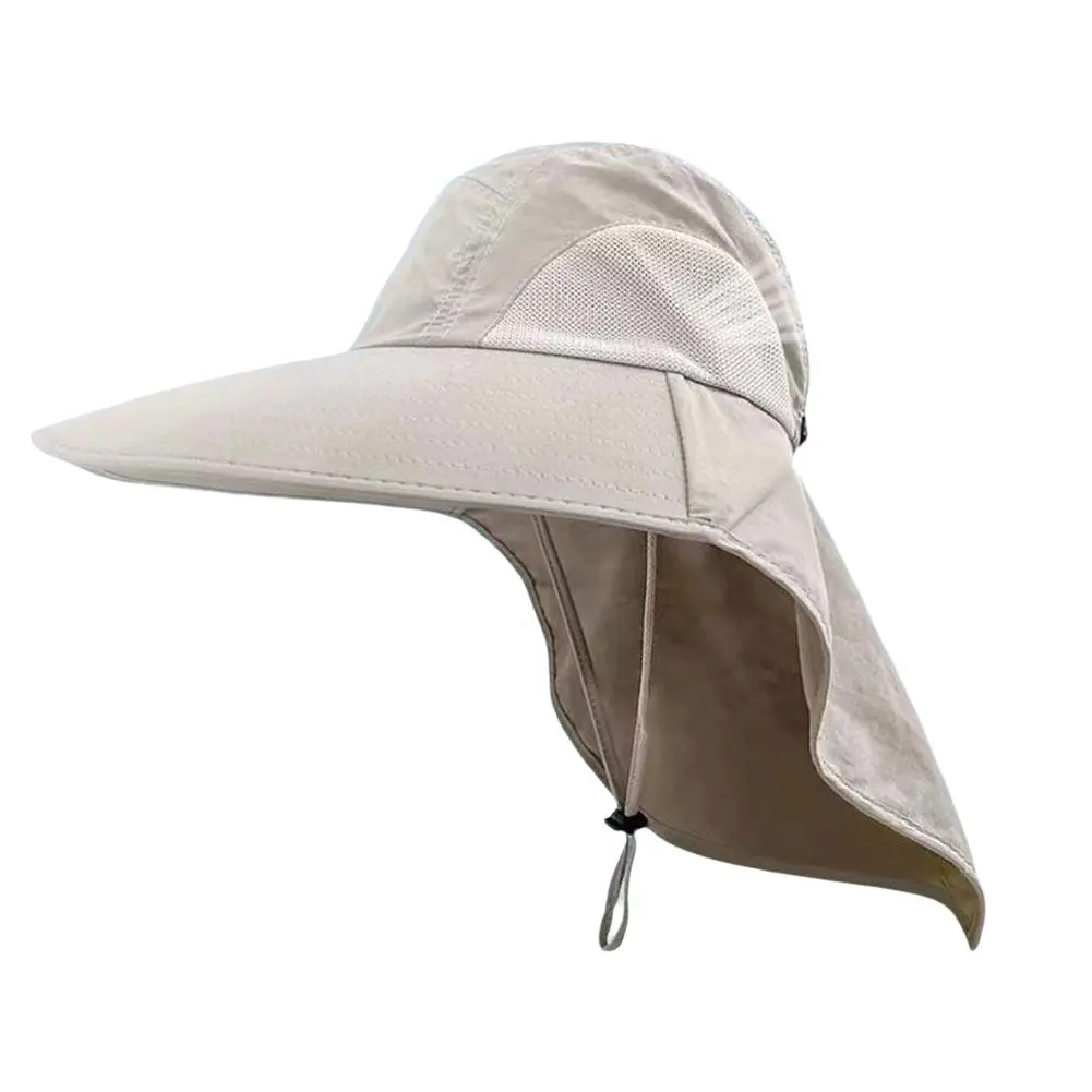 Wide Brim Sun Hat with Neck Flap for men women Adjustable Outdoor 50+UPF Protection Safari Cap Hiking Fishing Hat