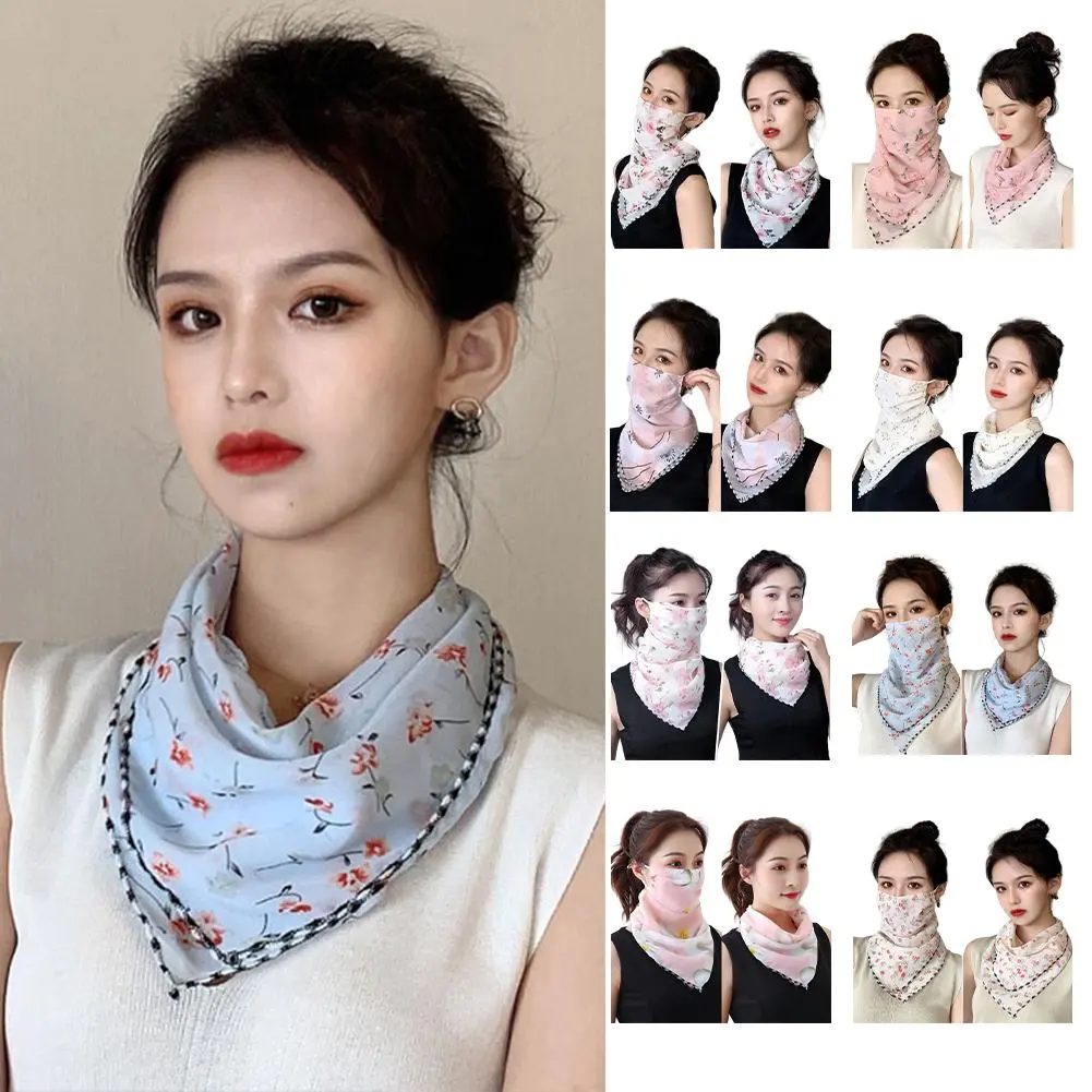 Scarf For Women Sun UV Protection Hiking Neck Scarf Outdoor Triangular Scarf Sunscreen Veil Ice Silk Mask Face Cover