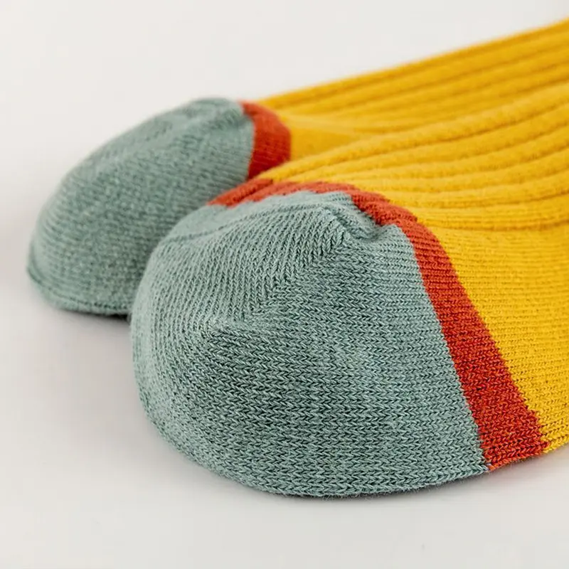 5 Pair/Set Autumn Winter Ribbed Socks for Women Candy Color Striped Mid-tube Sock Korean Soft Warm Socks Calcetines