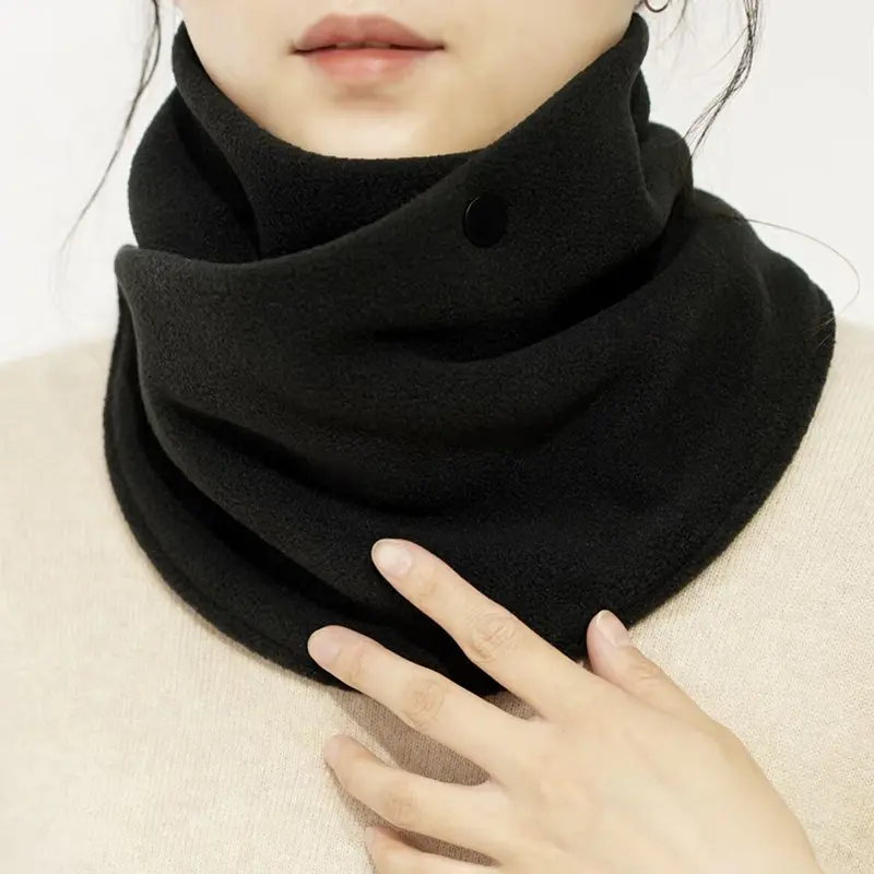 Winter Plush Scarf for Women Thick Warm Polar Fleece Fake Collar Scarves Solid Color Lady Bib Snood Female Neckerchief