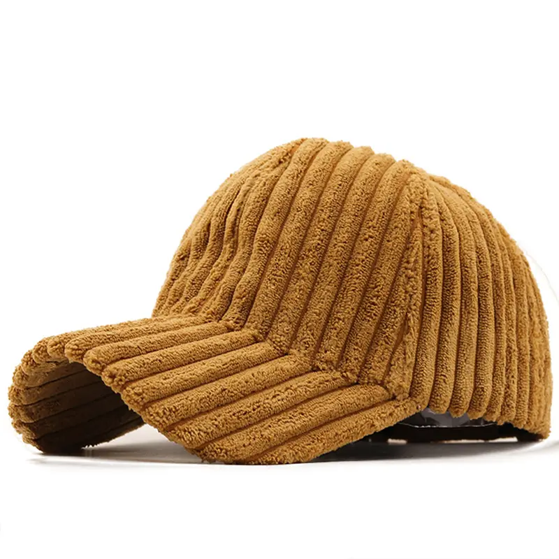 Korean Version Corduroy Solid Color Autumn Winter Baseball Cap Unisex Keep Warm Fashion Stripe Men Snapback Dad Hat
