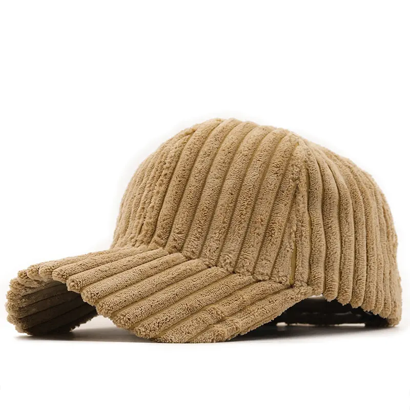 Korean Version Corduroy Solid Color Autumn Winter Baseball Cap Unisex Keep Warm Fashion Stripe Men Snapback Dad Hat
