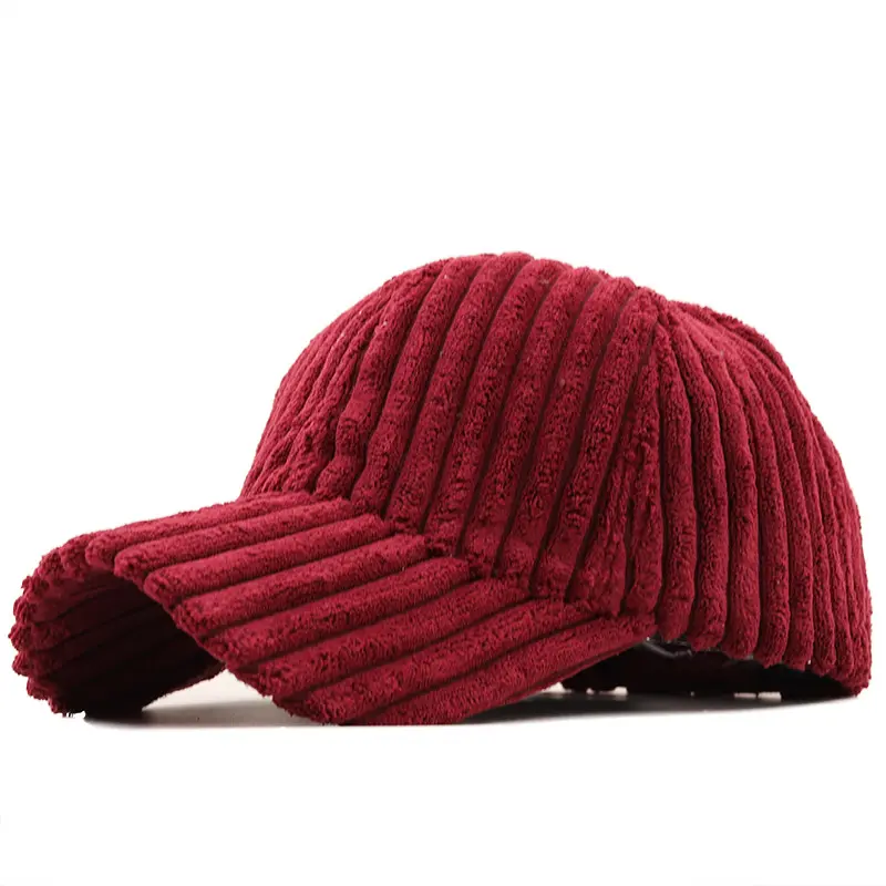 Korean Version Corduroy Solid Color Autumn Winter Baseball Cap Unisex Keep Warm Fashion Stripe Men Snapback Dad Hat