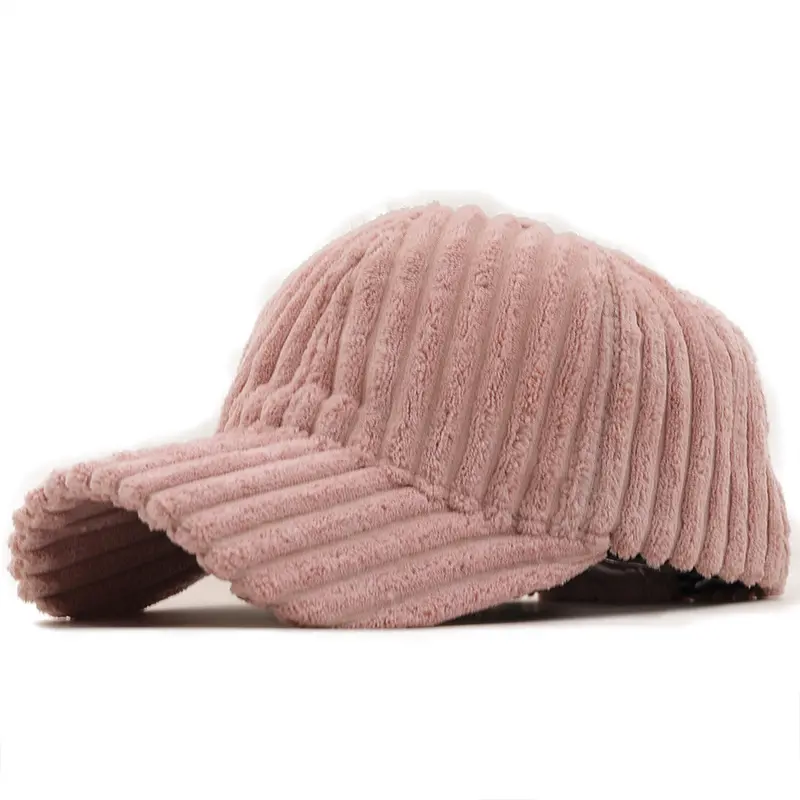 Korean Version Corduroy Solid Color Autumn Winter Baseball Cap Unisex Keep Warm Fashion Stripe Men Snapback Dad Hat