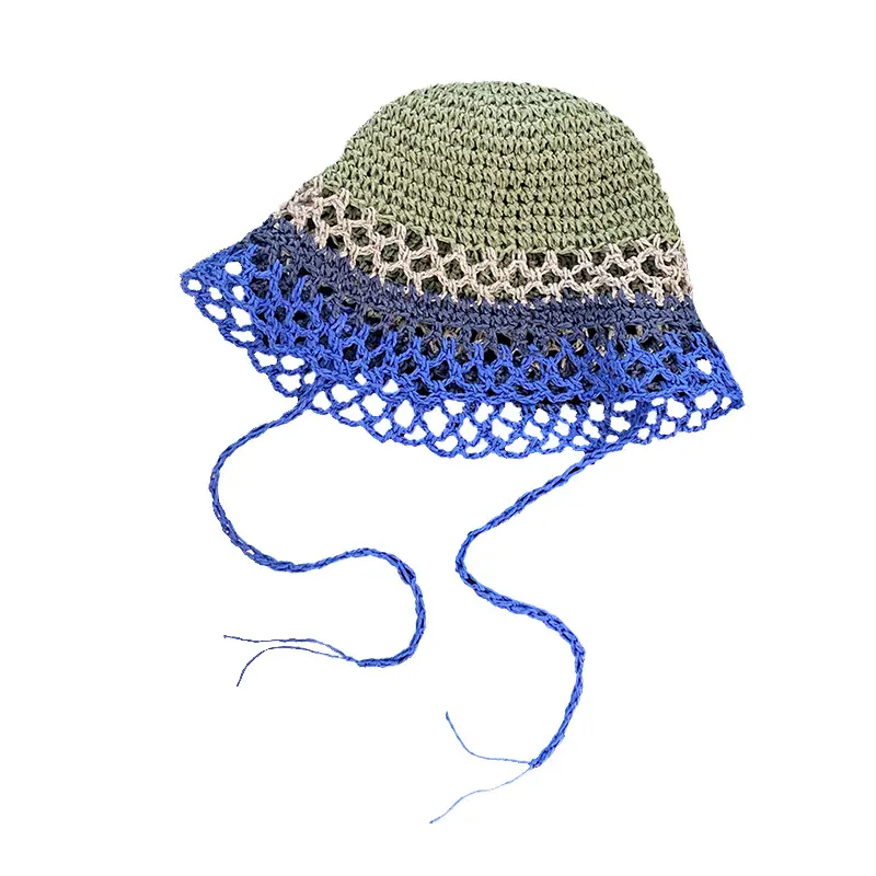 Woven Straw Hat Summer Hollow Breathable Sun Shading Bucket Fisherman Hat Korean Version Hat