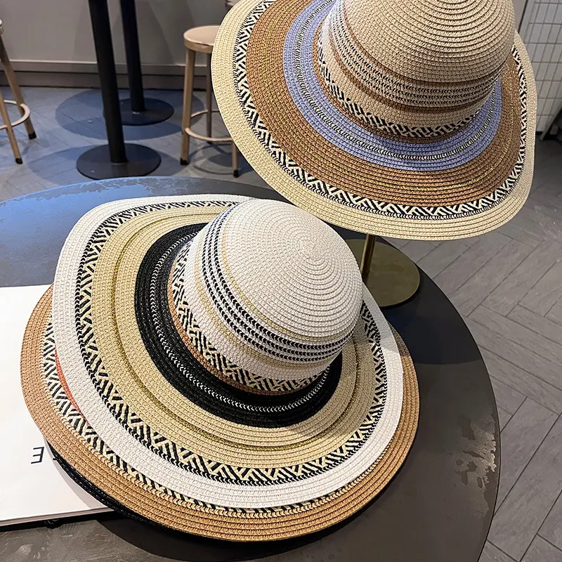 New Large Eaves Breathable Comfortable Thin Paper Fashion Versatile Straw Hat Outdoor Sunshade Hat