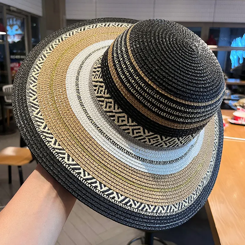 New Large Eaves Breathable Comfortable Thin Paper Fashion Versatile Straw Hat Outdoor Sunshade Hat