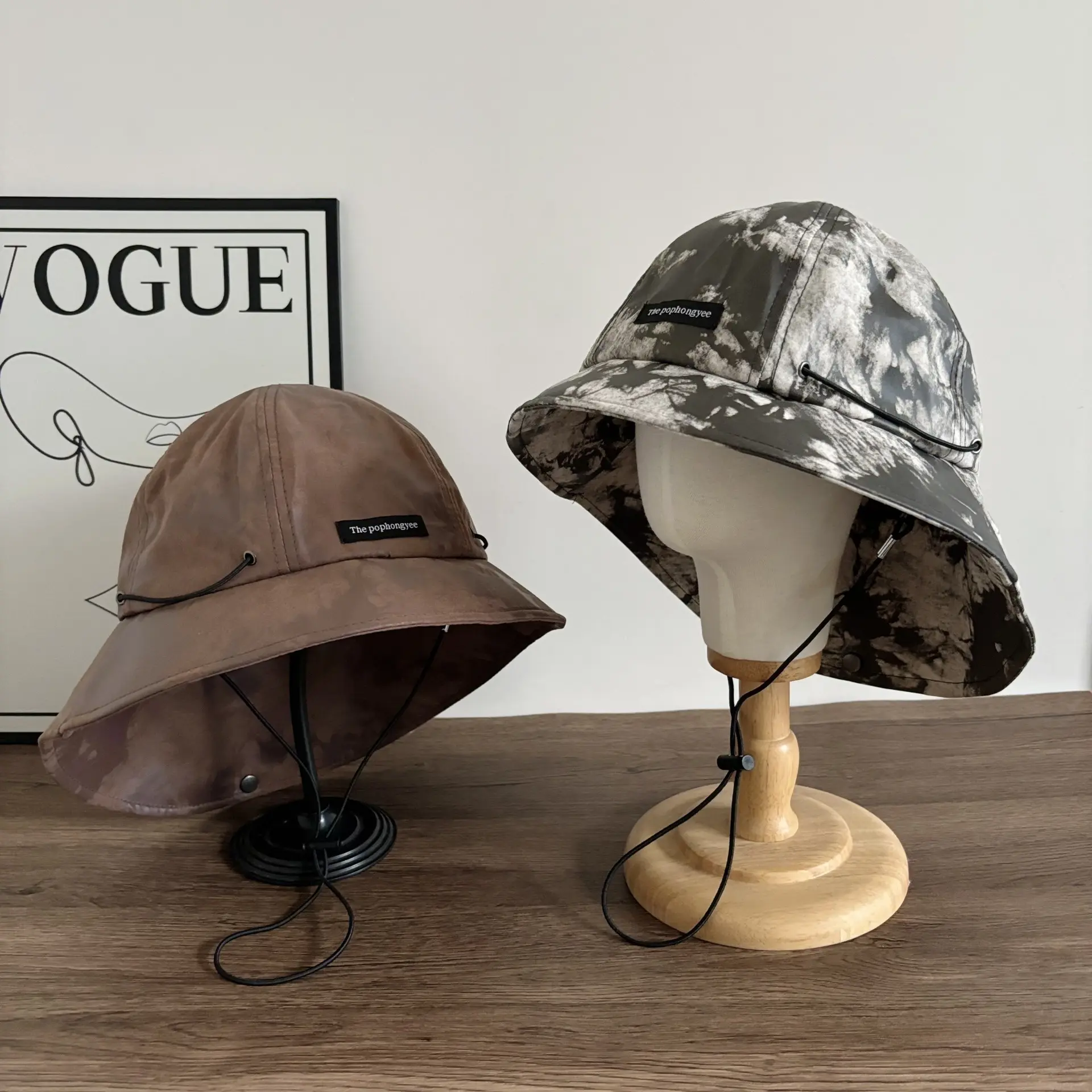 New Tie Dye Fashionable Cold Hat For Women's Travel Versatile Head Cap, Fisherman Hat, Sun Protection Big Brim Hat