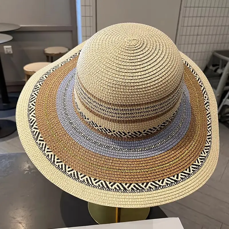 New Large Eaves Breathable Comfortable Thin Paper Fashion Versatile Straw Hat Outdoor Sunshade Hat