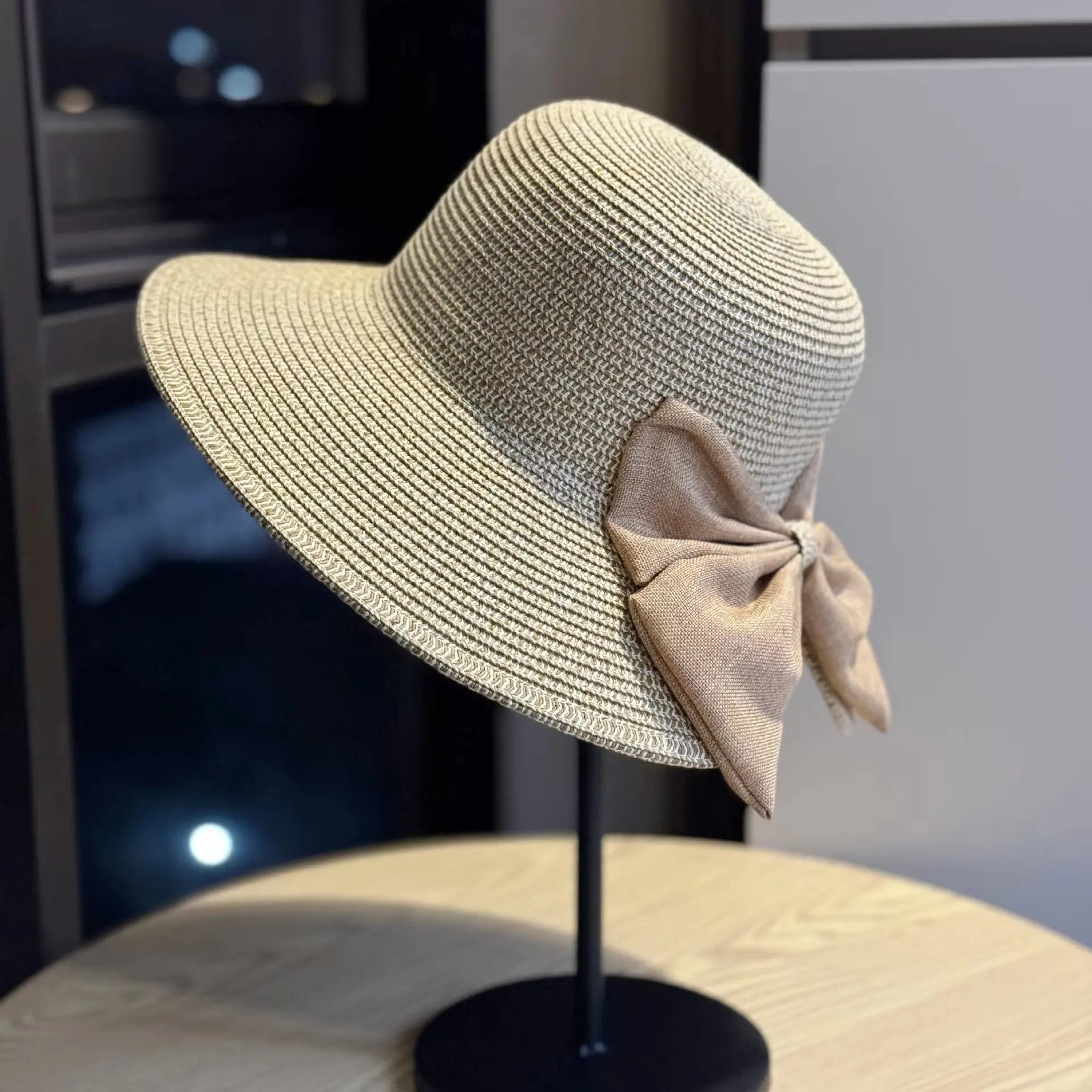 New Grass Woven Fisherman Hat Sun Hat with Large Brim for Sun Protection and Beach Grass Hat