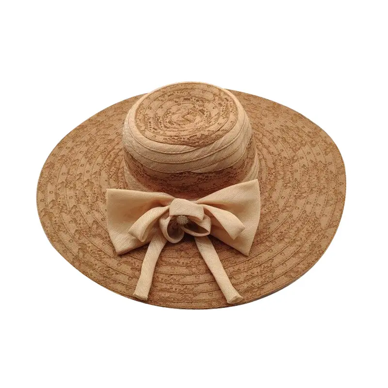 New Large brimmed Lace Breathable Women's Spring and Summer Sunshade Hat for Beach Travel and Leisure Sunscreen Flat brimmed Hat