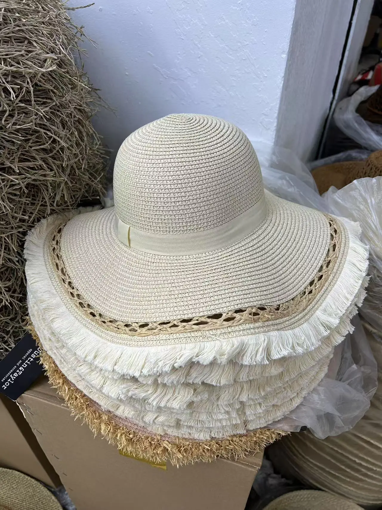 Korean Version Tassel big Brimmed Straw Hat, Summer Seaside Vacation Beach Hat, Hollowed Out Design, Sun Hat, Trendy Hat