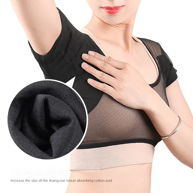 Transparent Sweat Absorbing Clothes Ultra-thin Mesh Quick-drying Chest Wrap Vest Sweat Proof Underarm Sweat Pads T-shirt Women