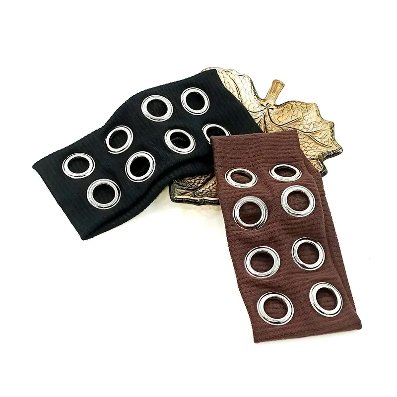 Punk Girl Hollowed Out Eyelets Wide Elastic Headband Stretchy Metal Rock Steampunk For Sports Headbands Hair Accessories