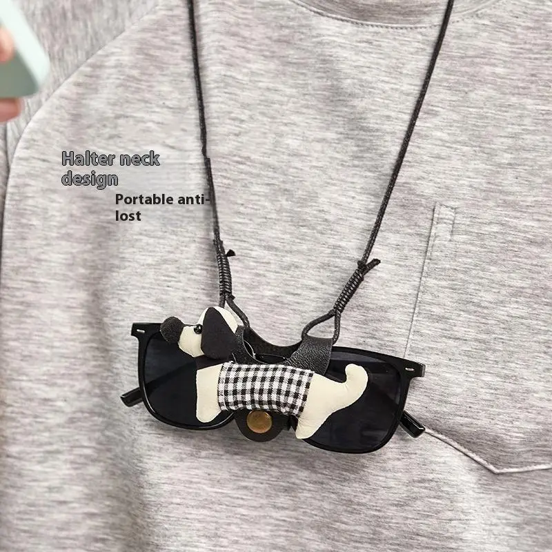 Endearing Pup Glares Line Halt Falling, Neck-hang Glasses Shielding Chains