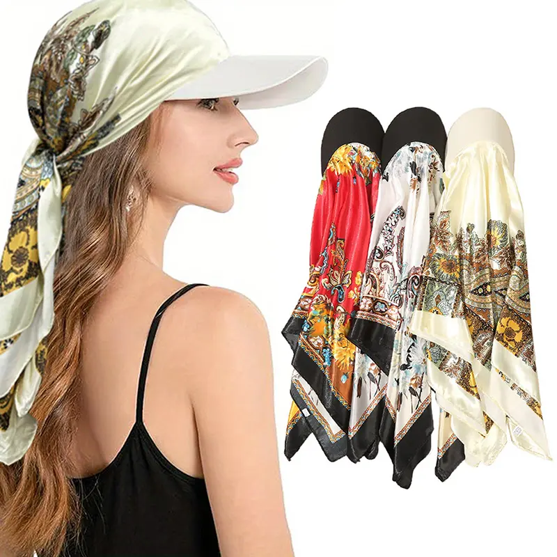 New Fashion Retro Printed Headscarf Headband Baseball Cap Sunshade Outdoor Camping Peaked Cap