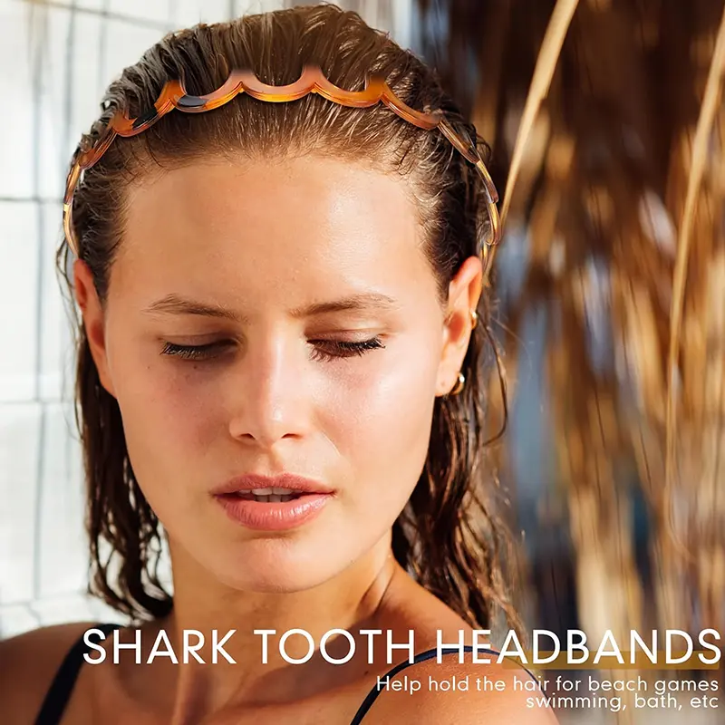 Korean Designed U-Shape Women's Hairbands; Non-Slip Plastic Hoops; Fluffy Top Headbands with Fixed Teeth Hair Band Accessories.