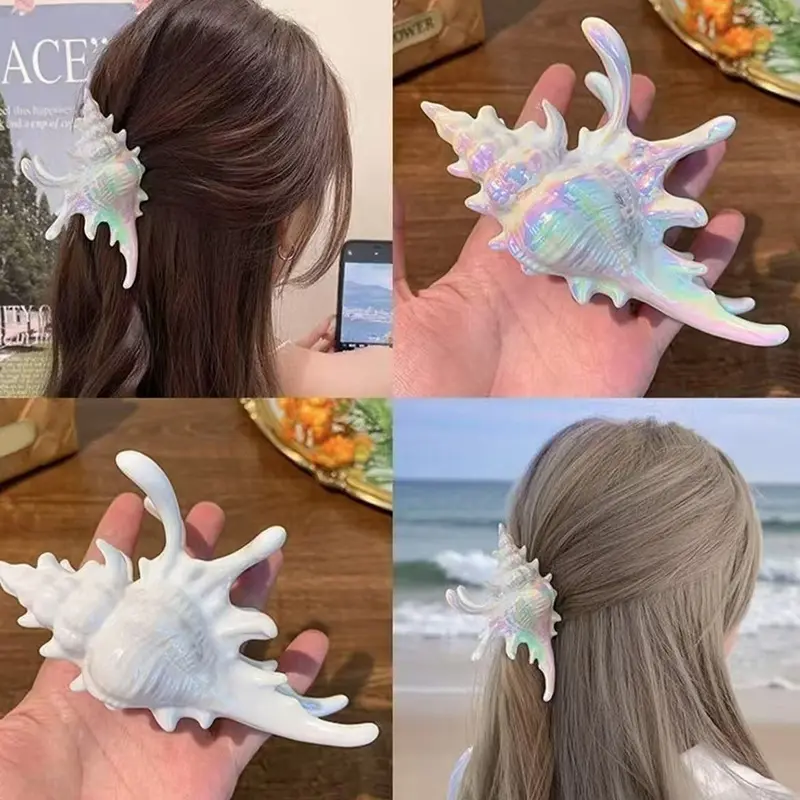 Ocean Conch Hair Clip Crab Sea Shell Korean Large Hair Claw Hairpins Stylish Hairgrips For Women Girls Hair Accessories Ponytail