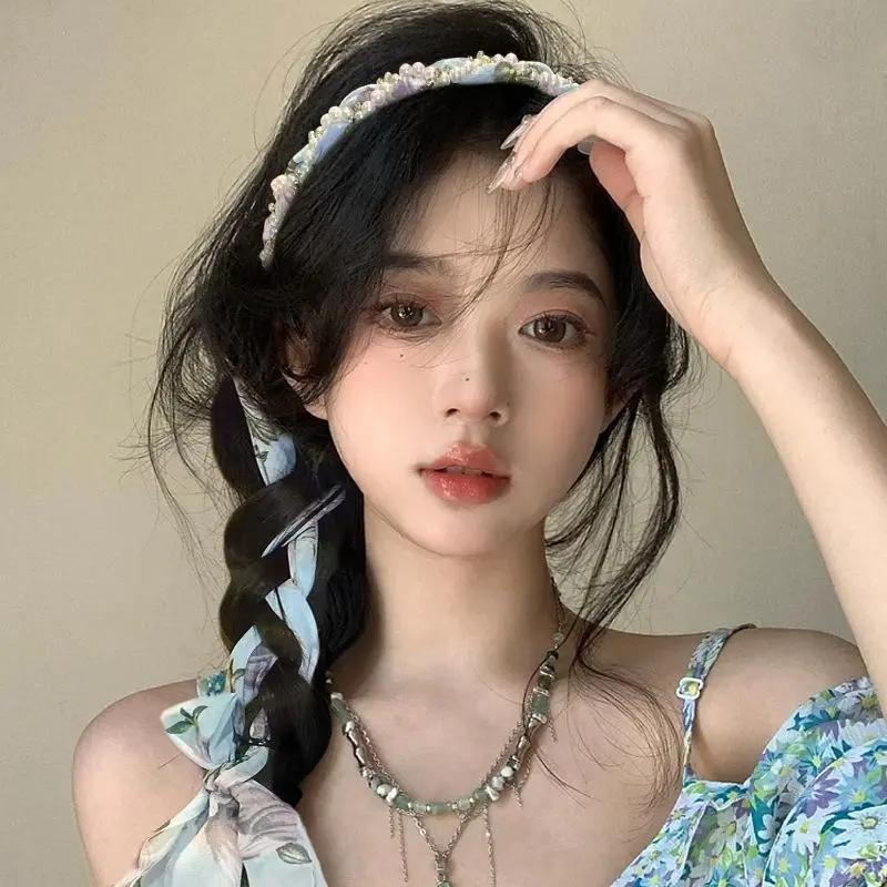 High Quality Retro Hair Strap Hoops Fashion Floral Ribbon Weaving Hairband For Women Headband Hair Accessories