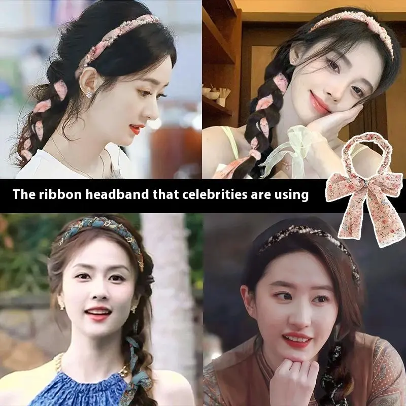 High Quality Retro Hair Strap Hoops Fashion Floral Ribbon Weaving Hairband For Women Headband Hair Accessories