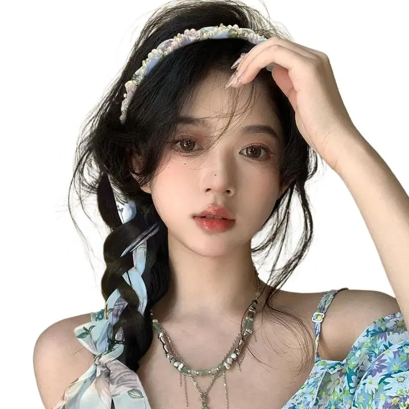 High Quality Retro Hair Strap Hoops Fashion Floral Ribbon Weaving Hairband For Women Headband Hair Accessories